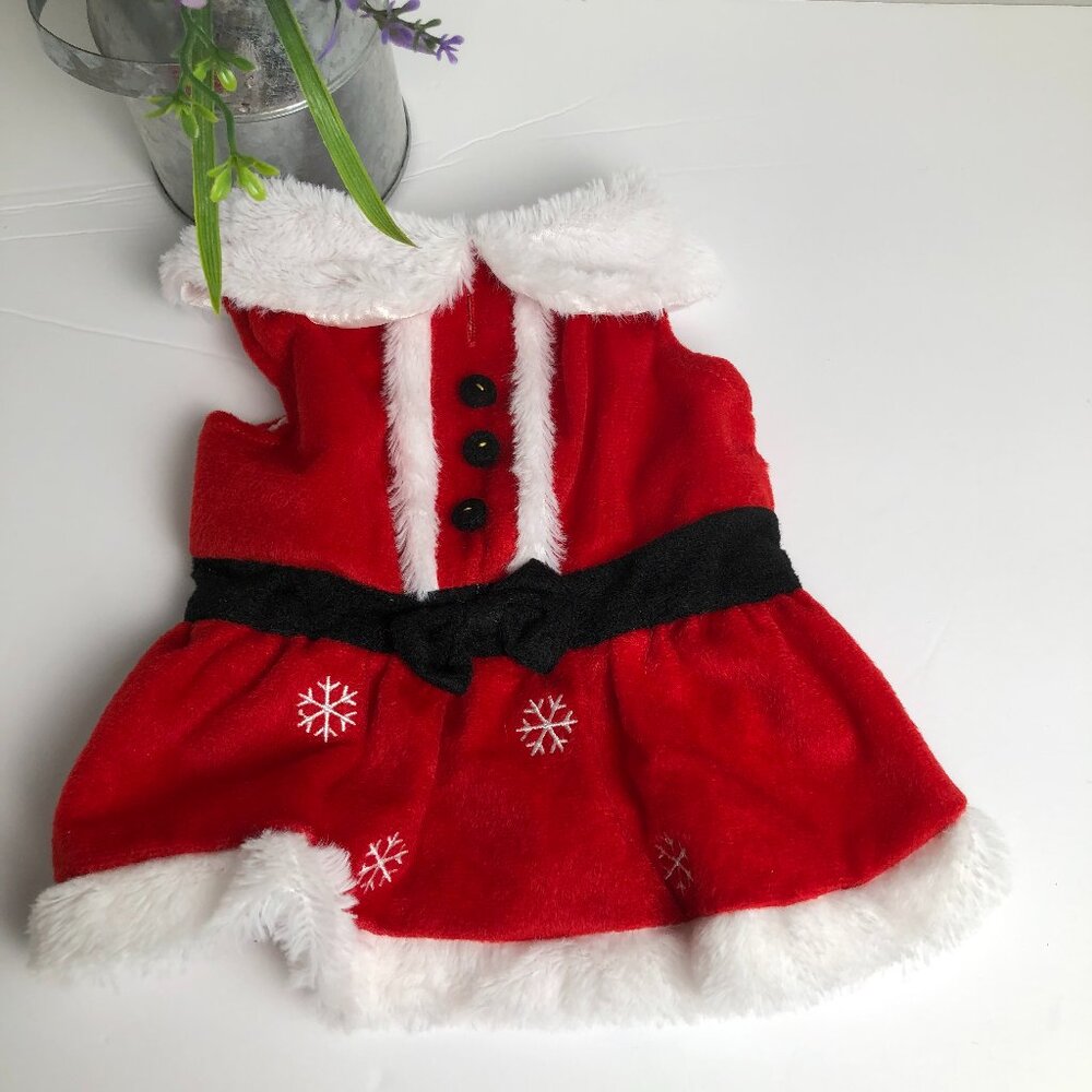 Christmas dog dress size Small, red and white